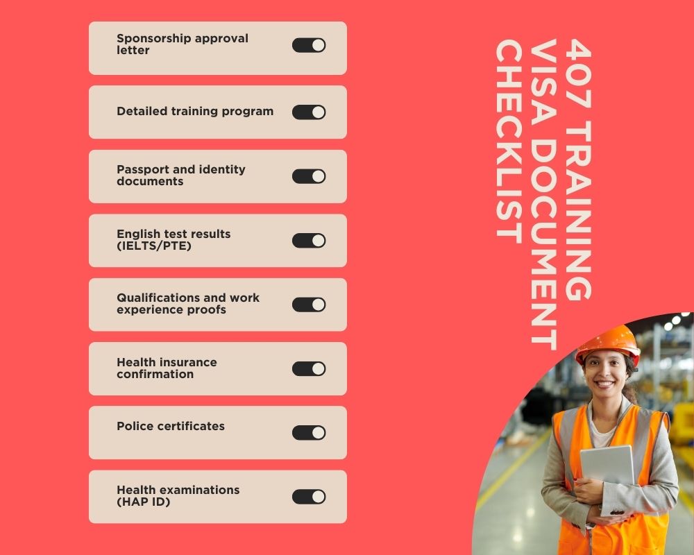 407 Training Visa Document Checklist