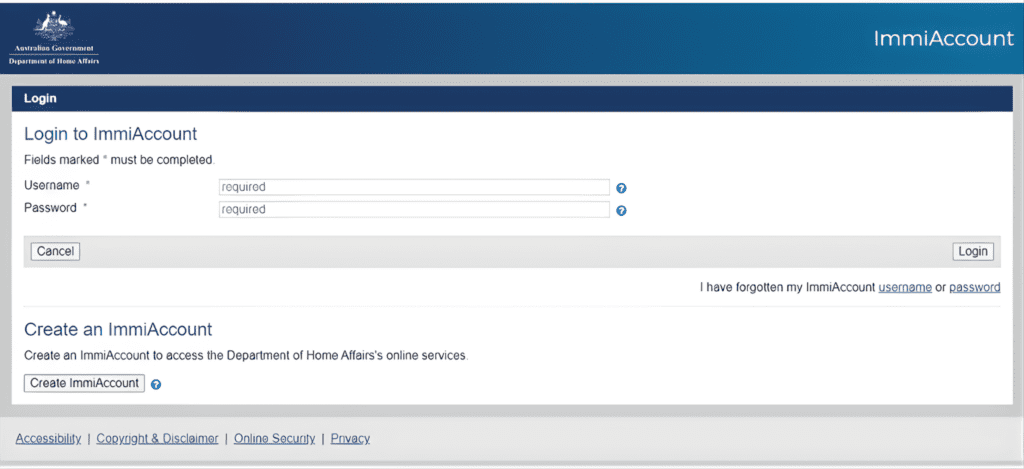 Create ImmiAccount