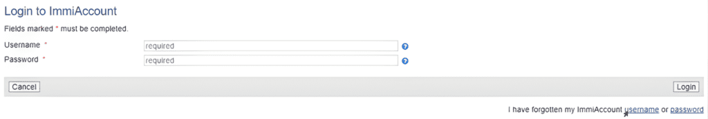 Recover ImmiAccount Username